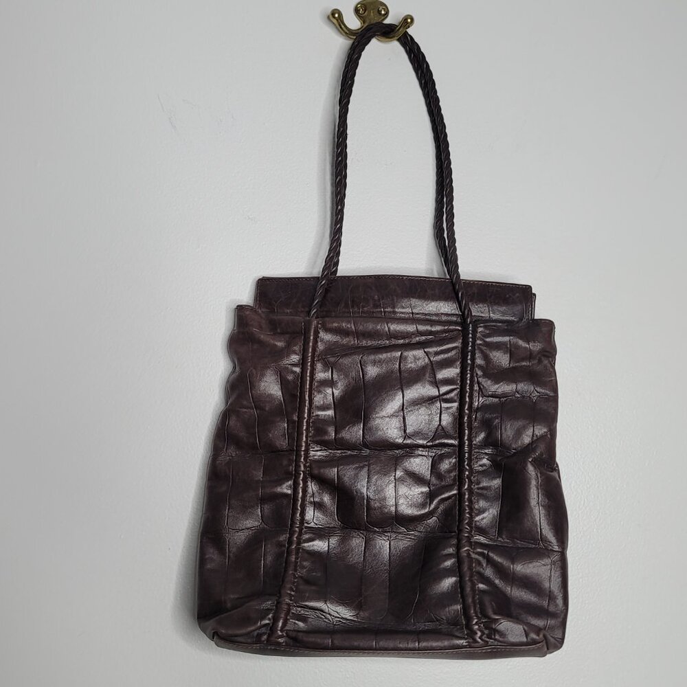 Falor Le Borse Leather‎ Shoulder Bag Purse Handbag Brown Vintage